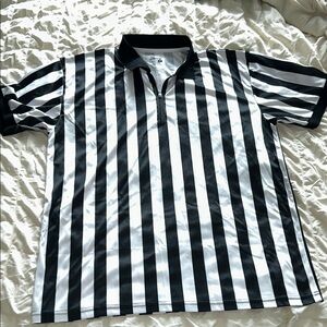 Worn once Murray L Black and White Striped Men's Jersey referee